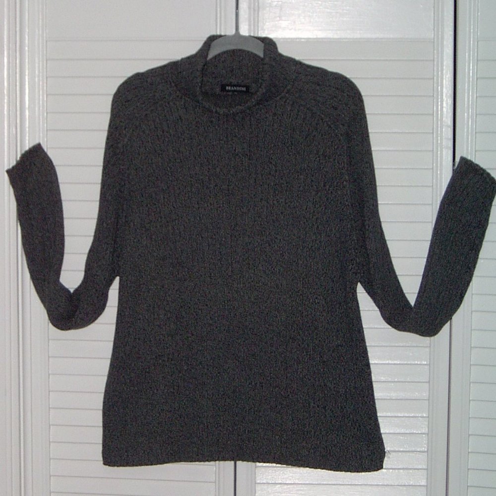 Brandini Mens XL Grey Variegated Ribbed Turtleneck